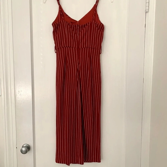 BURNT Umber color form fitting stripes dress, XS-S - Picture 7 of 15